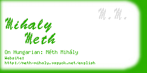 mihaly meth business card